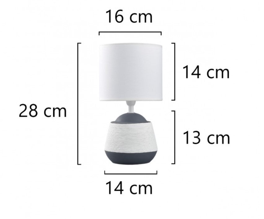 Candeeiro de mesa Albany - Branco e Cinza