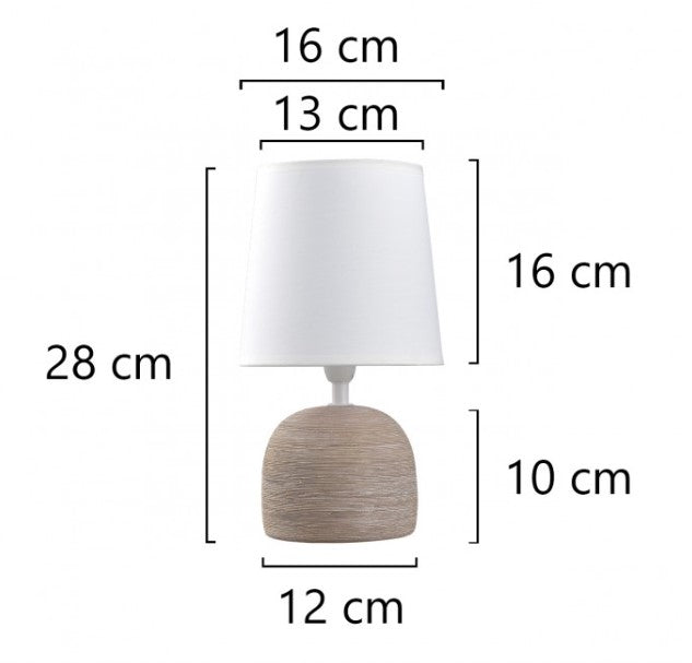 Candeeiro de mesa Baxter - Castanho e Branco