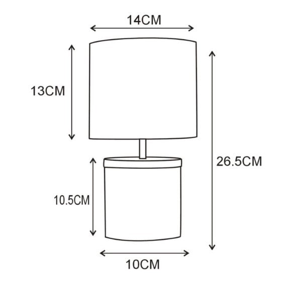 Candeeiro de mesa Tirol - Cinzento e Preto
