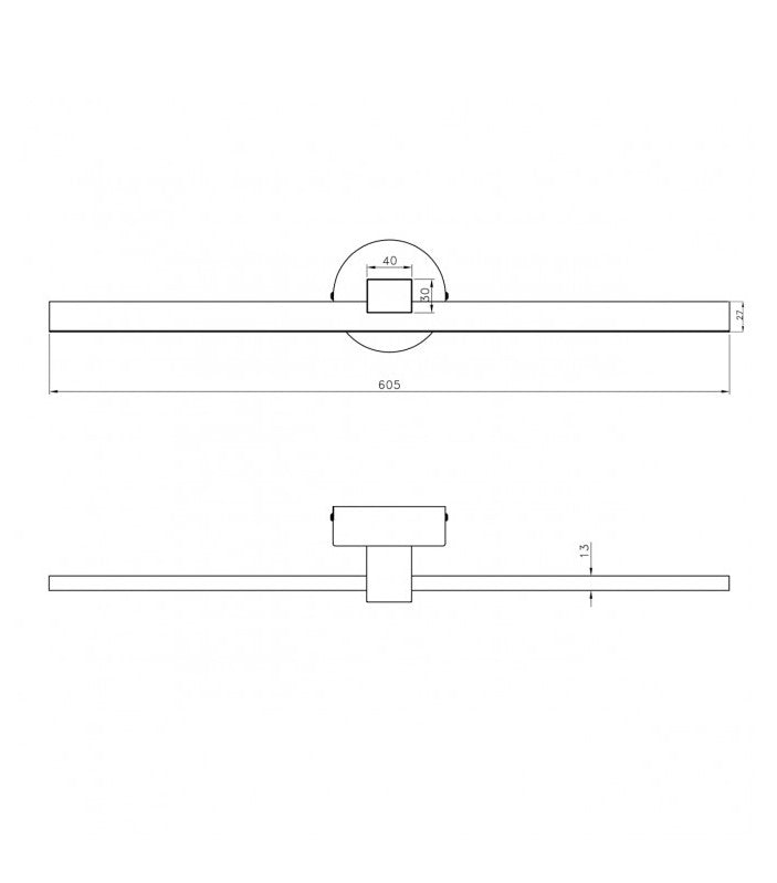 Aplique LED TARIK 15W – Iluminação Linear Moderna 4000K | Preto