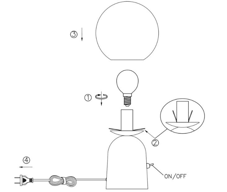 Candeeiro de mesa Parma - Preto
