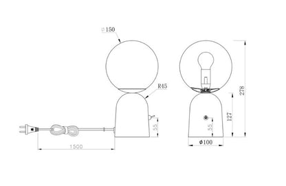 Candeeiro de mesa Parma - Preto