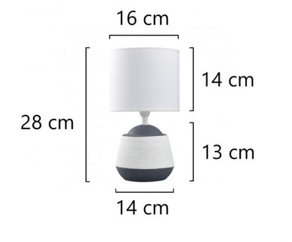 Candeeiro de mesa Albany - Branco e Cinza