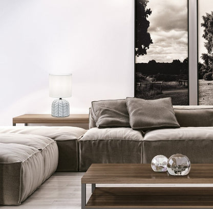 Candeeiro de mesa Darren - Branco e Cinza