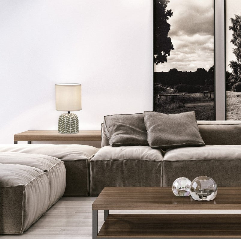 Candeeiro de mesa Darren - Castanho e Branco