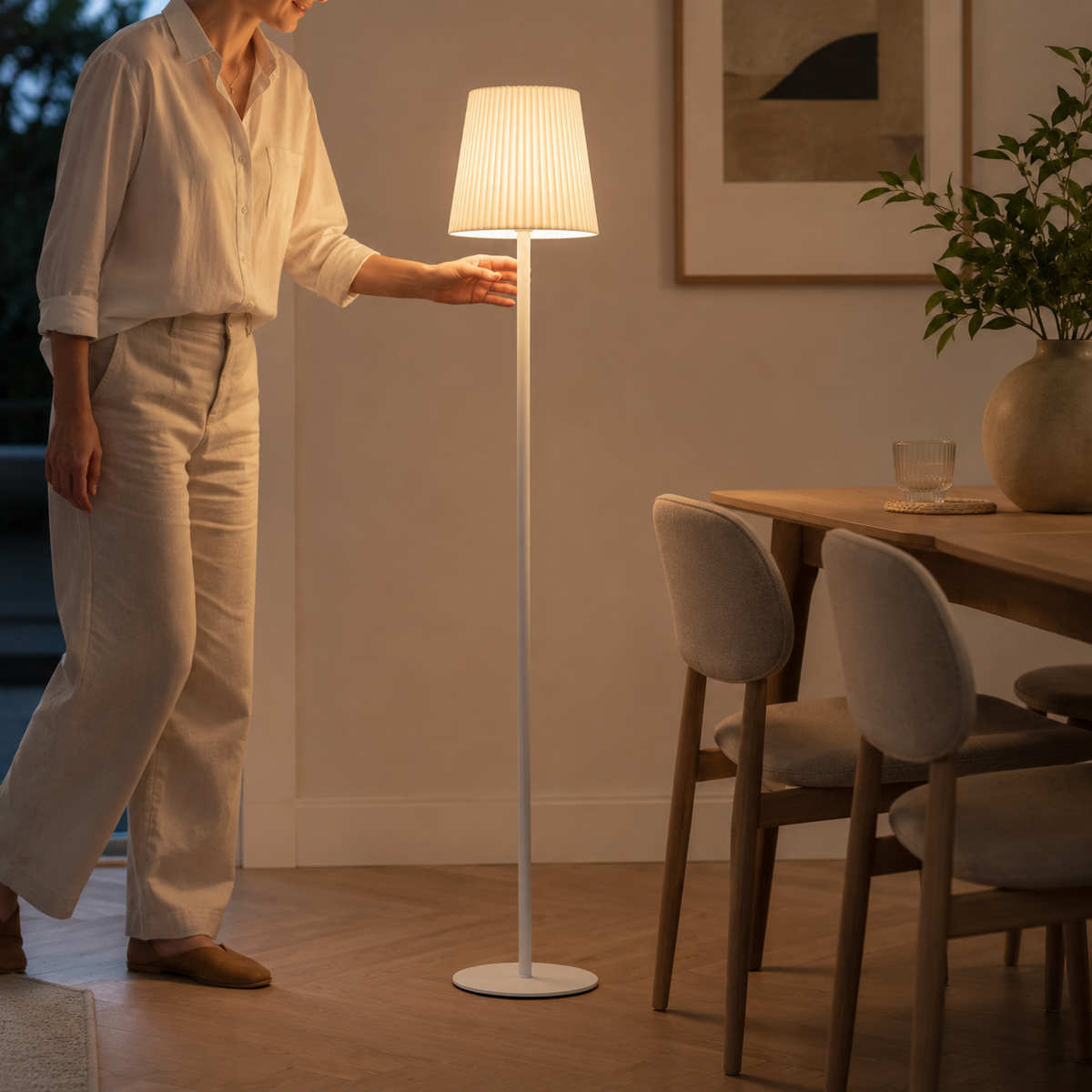 Candeeiro de Mesa a Bateria SUNSET – Recarregável, Altura Ajustável | Luz Quente Sem Fios