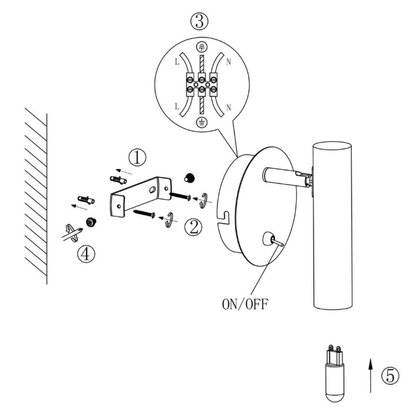 Aplique de parede tubular OSMA