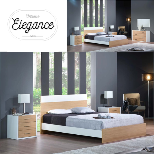 Cama de Casal Elegance (Cabeceira com faixa horizontal no topo)