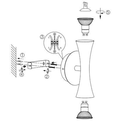 Aplique de parede tubular ALDA