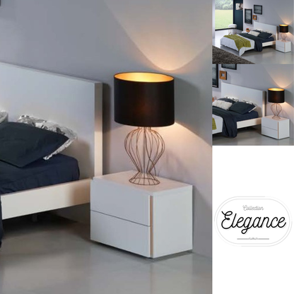 Mesa de Cabeceira Elegance (2 Gavetas com vista vertical)