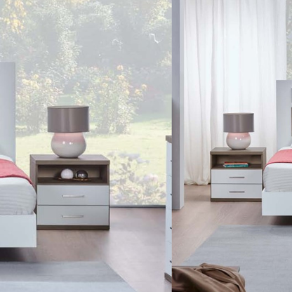 Mesa de Cabeceira Elegance (2 Gavetas e 1 vão)