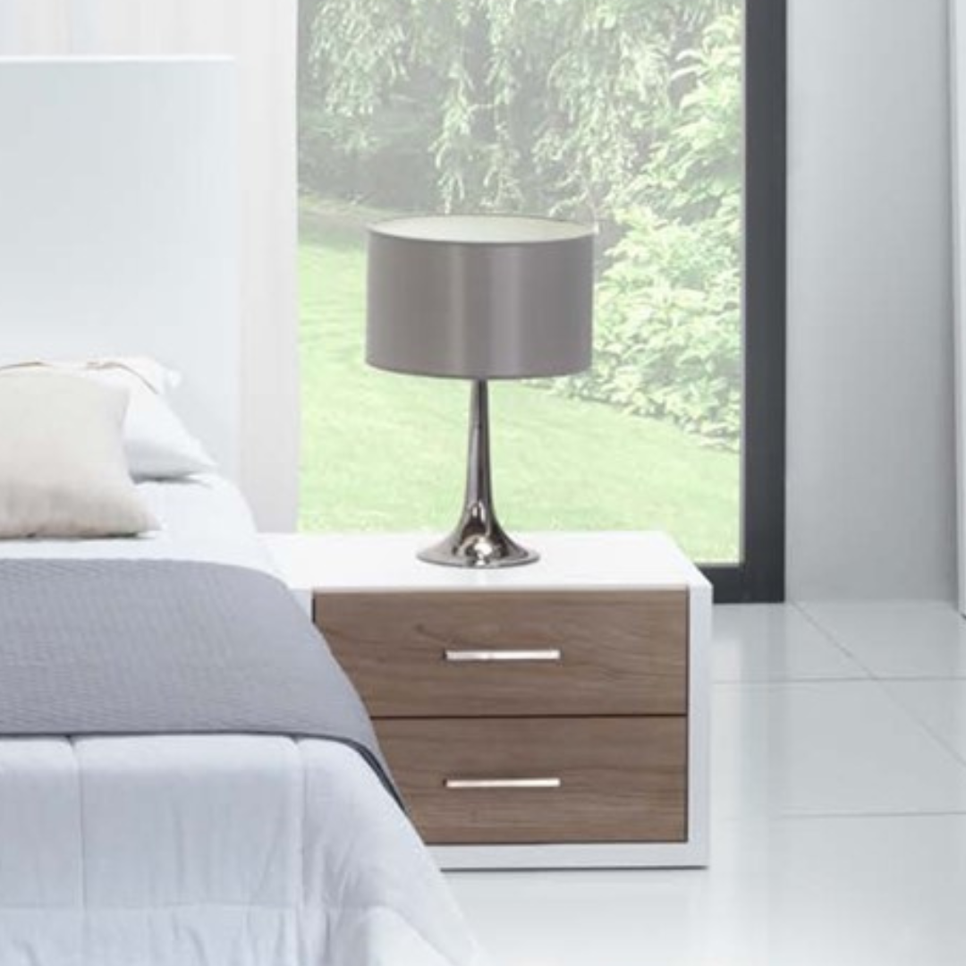 Mesa de Cabeceira Elegance (2 Gavetas com puxadores)