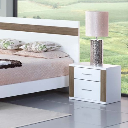 Mesa de Cabeceira Elegance (2 Gavetas com faixas laterais)