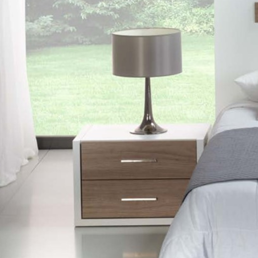 Mesa de Cabeceira Elegance (2 Gavetas com puxadores)