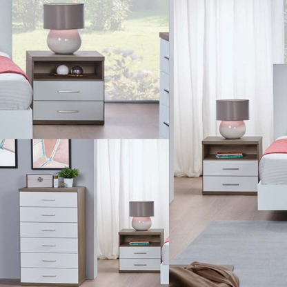 Mesa de Cabeceira Elegance (2 Gavetas e 1 vão)