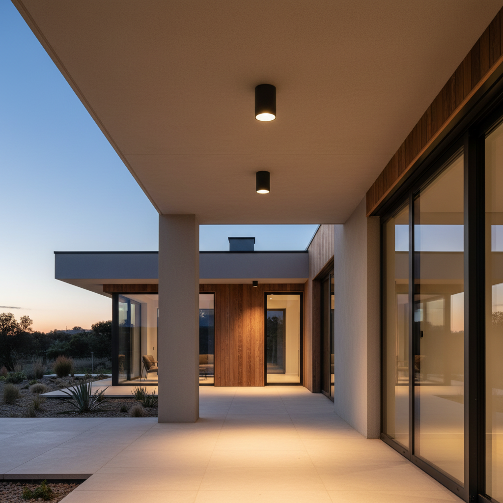Aplique de Teto Exterior IP54 Cor Preto | Retangular
