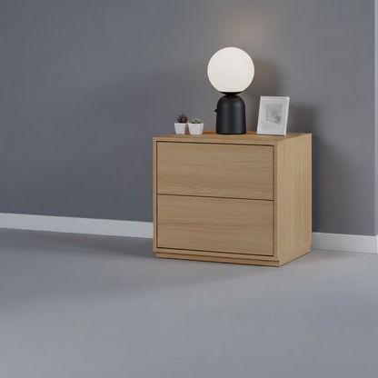 Mesa de cabeceira em carvalho com candeeiro Parma Preto