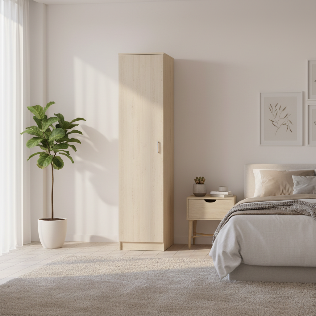 Roupeiro Essential 1 Porta - Rústico Claro