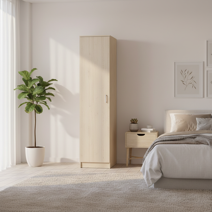 Roupeiro Essential 1 Porta - Rústico Claro